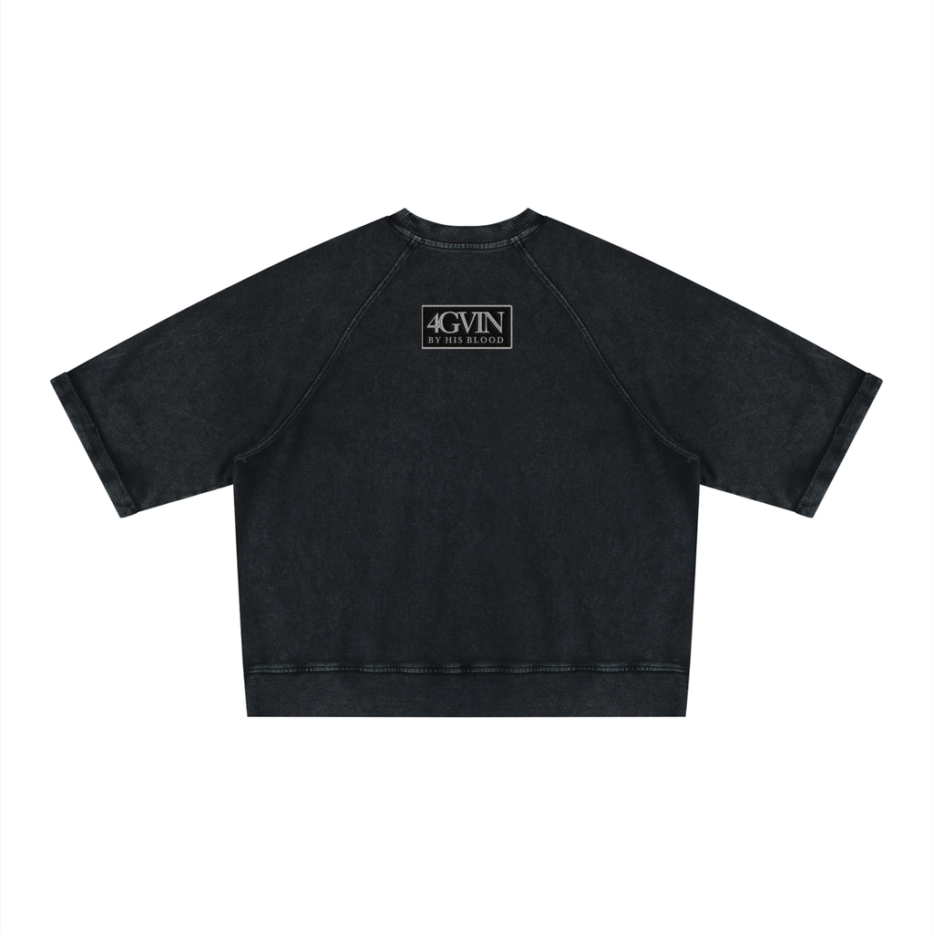 4GVIN ( Parcho ) Unisex Vintage Wash Boxy Short Sleeve Sweatshirt