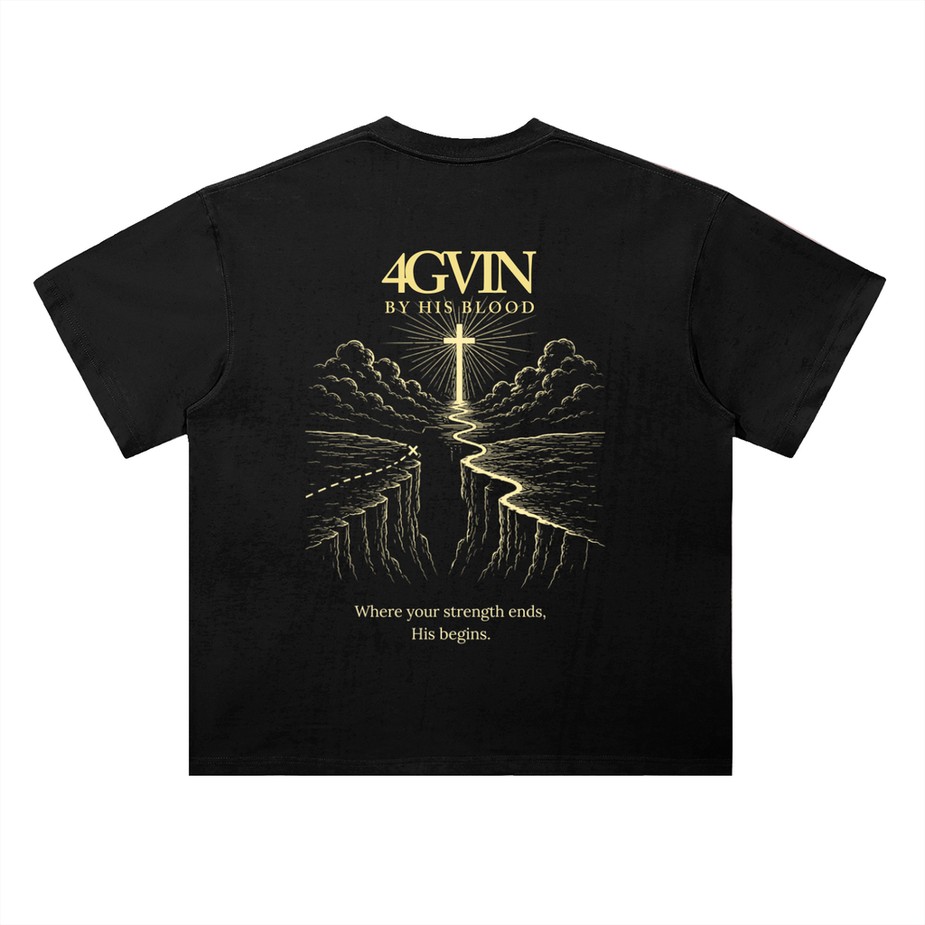 4GVIN ( He Can )  Drop Shoulder Cotton T-Shirt