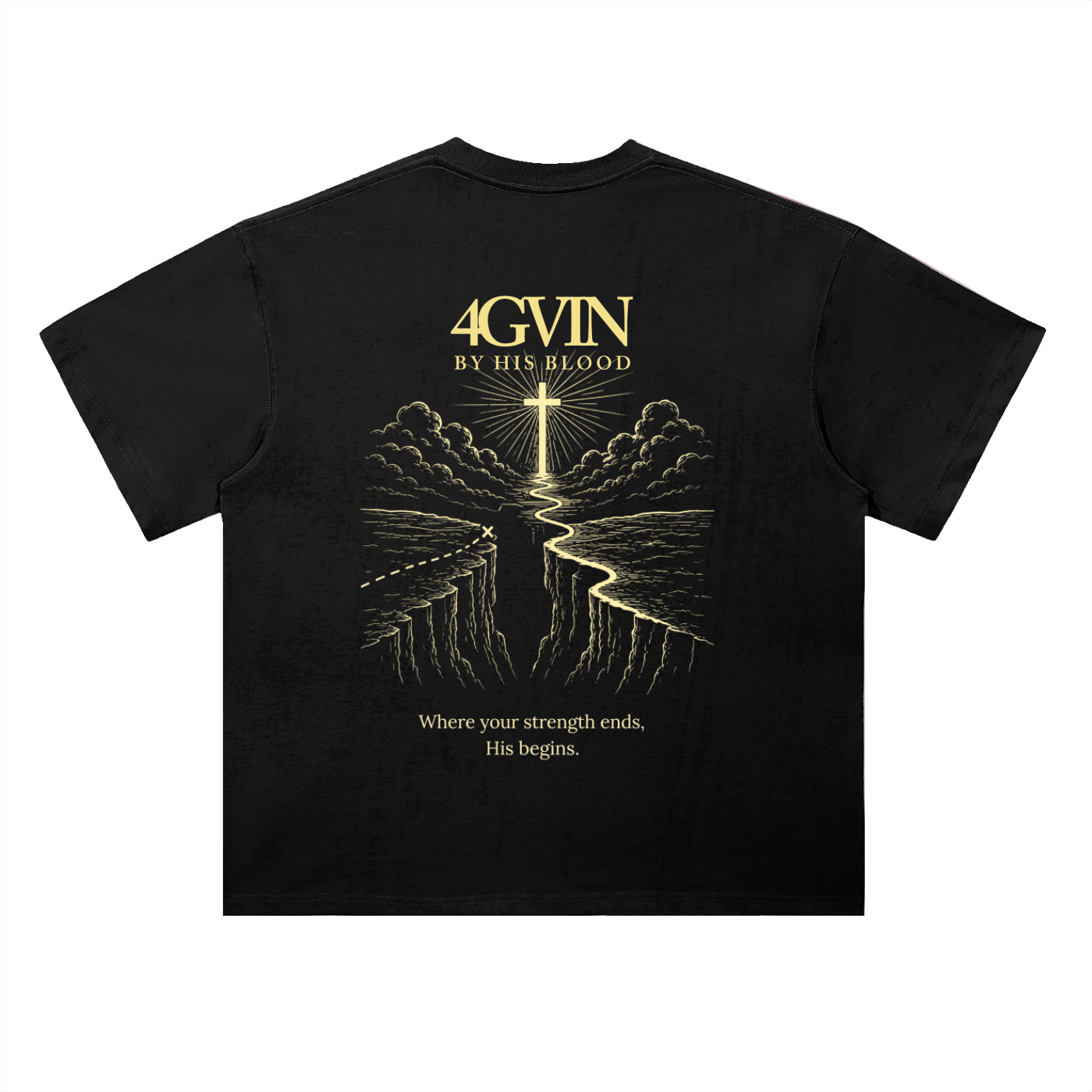 4GVIN ( He Can )  Drop Shoulder Cotton T-Shirt