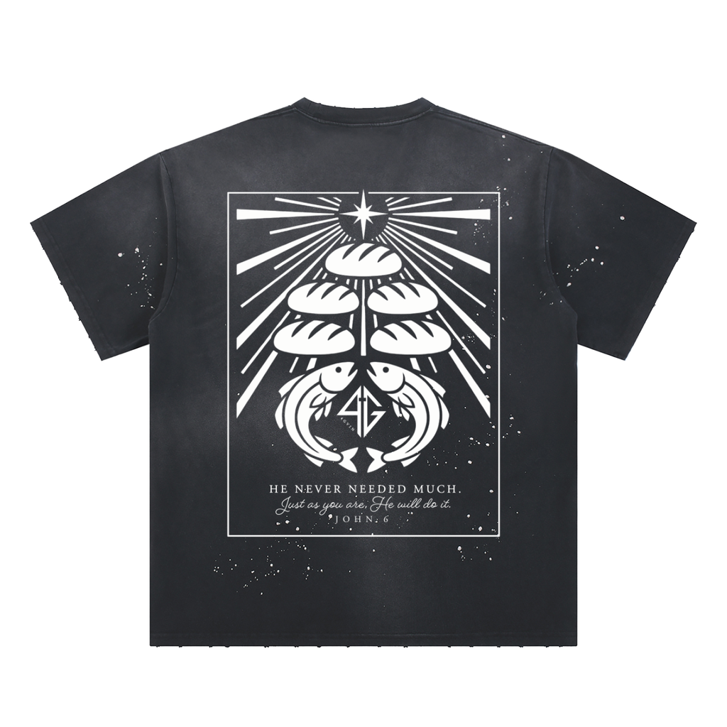4GVIN ( 5 Panes ) Hand-Frayed Paint Splatter T-Shirt