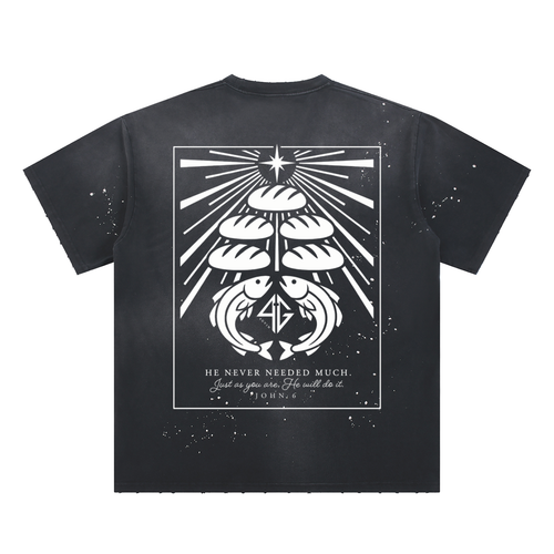 4GVIN ( 5 Panes ) Hand-Frayed Paint Splatter T-Shirt