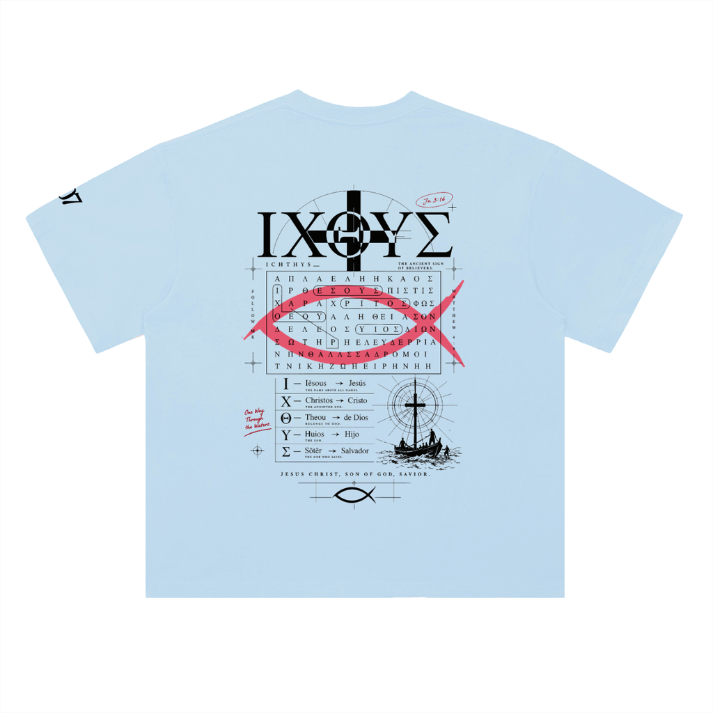 4GVIN ( PEZ IXOYE )   Drop Shoulder Cotton T-Shirt
