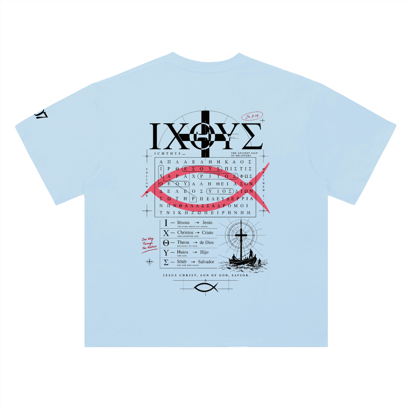 4GVIN ( PEZ IXOYE )   Drop Shoulder Cotton T-Shirt