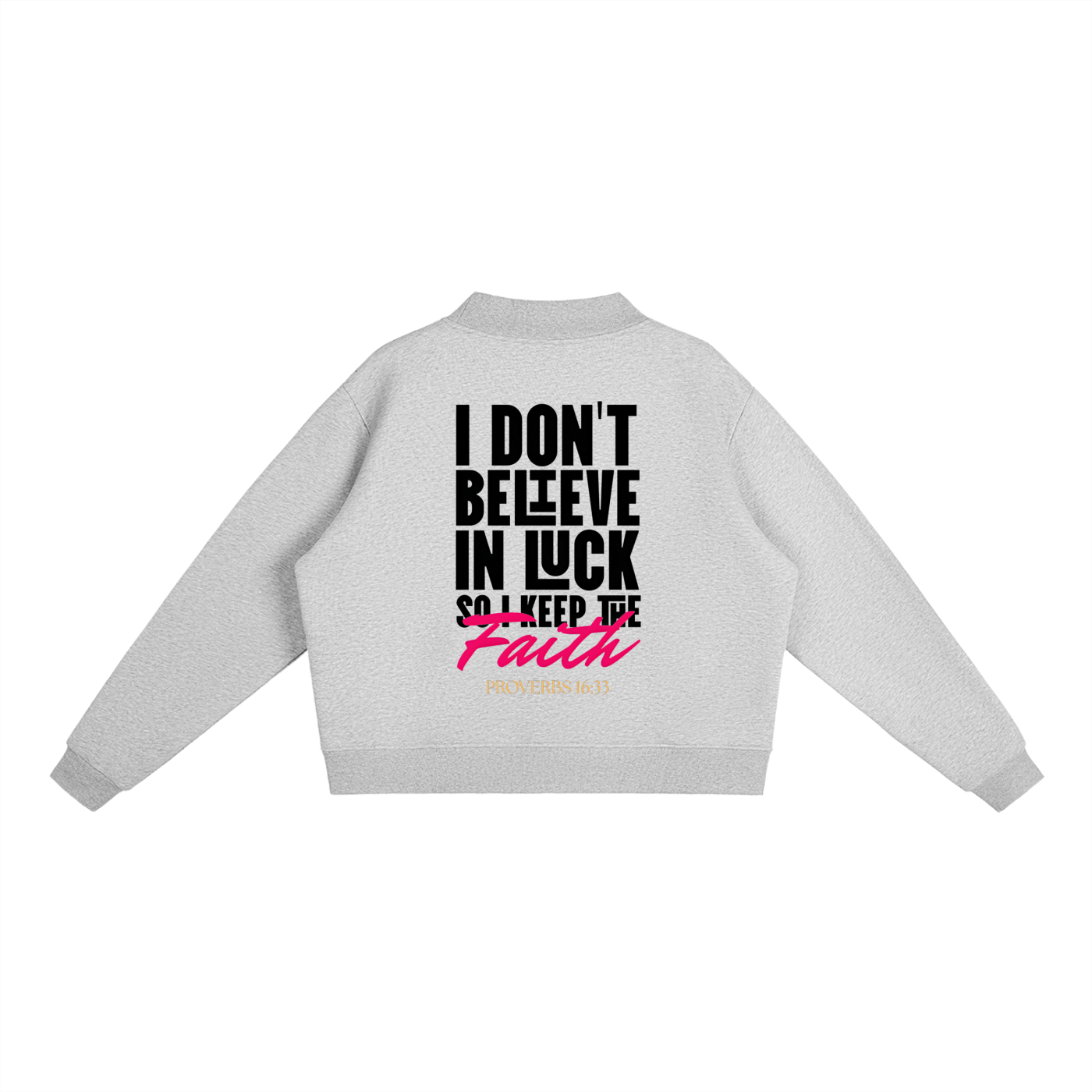 4GVIN " Keep the Faith " Girls Essential Fleece Mock-Neck Crew Sweatshirt