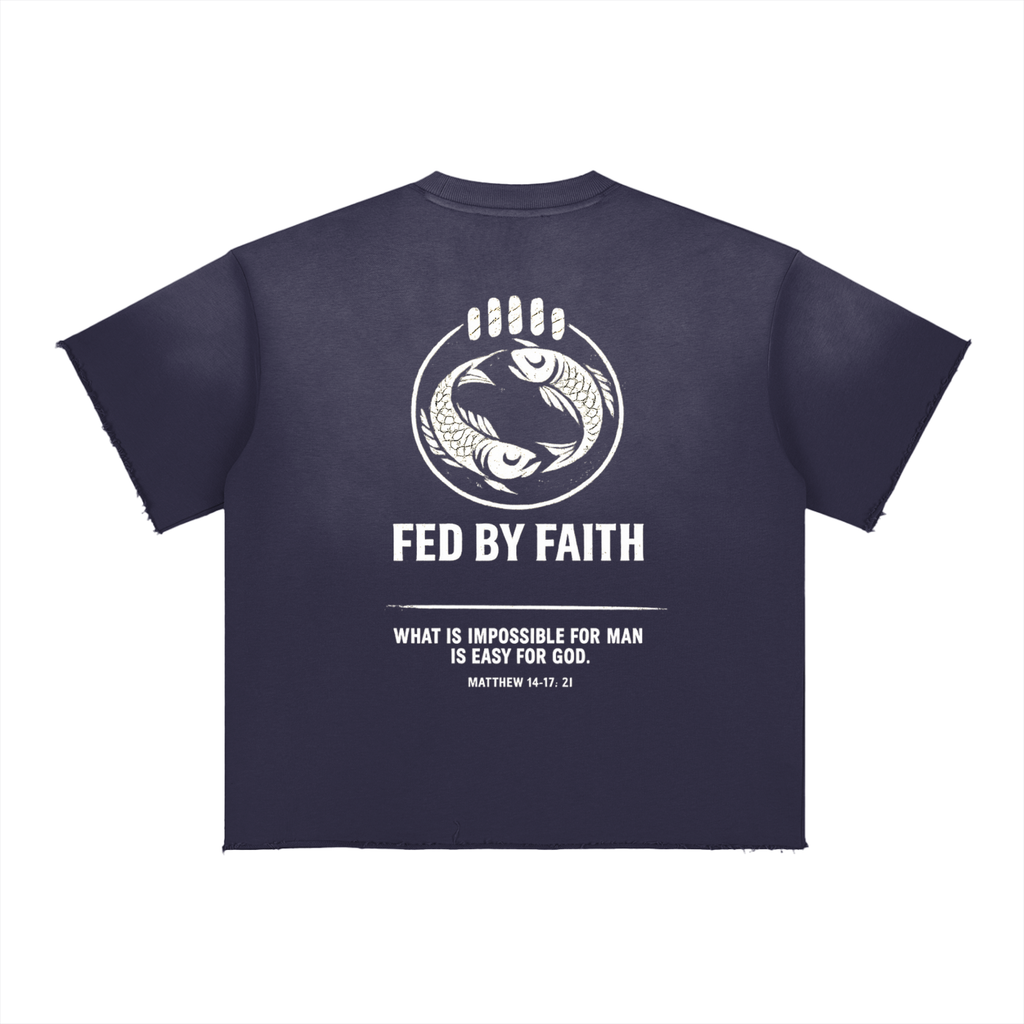 4GVIN ( 5 Panes ) Fade Raw Edge T-Shirt