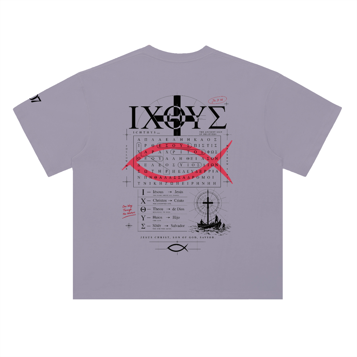 4GVIN ( PEZ IXOYE )   Drop Shoulder Cotton T-Shirt