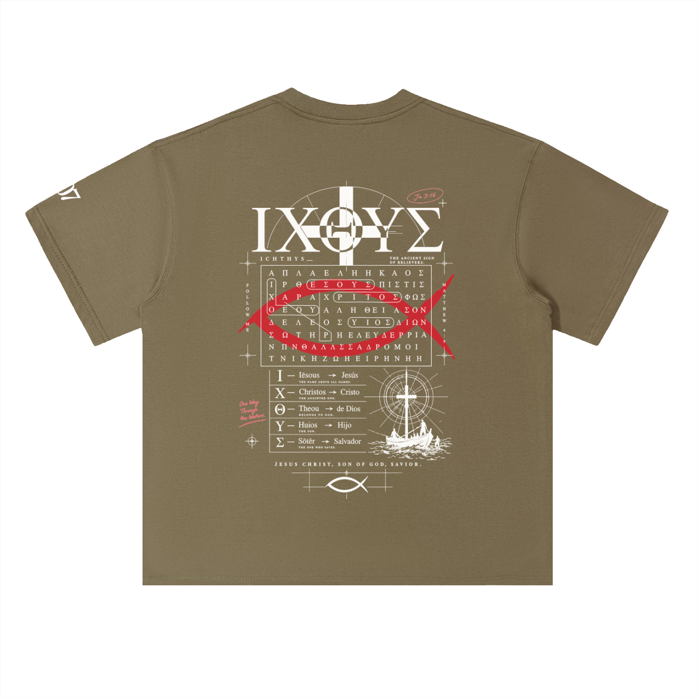 4GVIN ( PEZ IXOYE ) Drop Shoulder Cotton T-Shirt