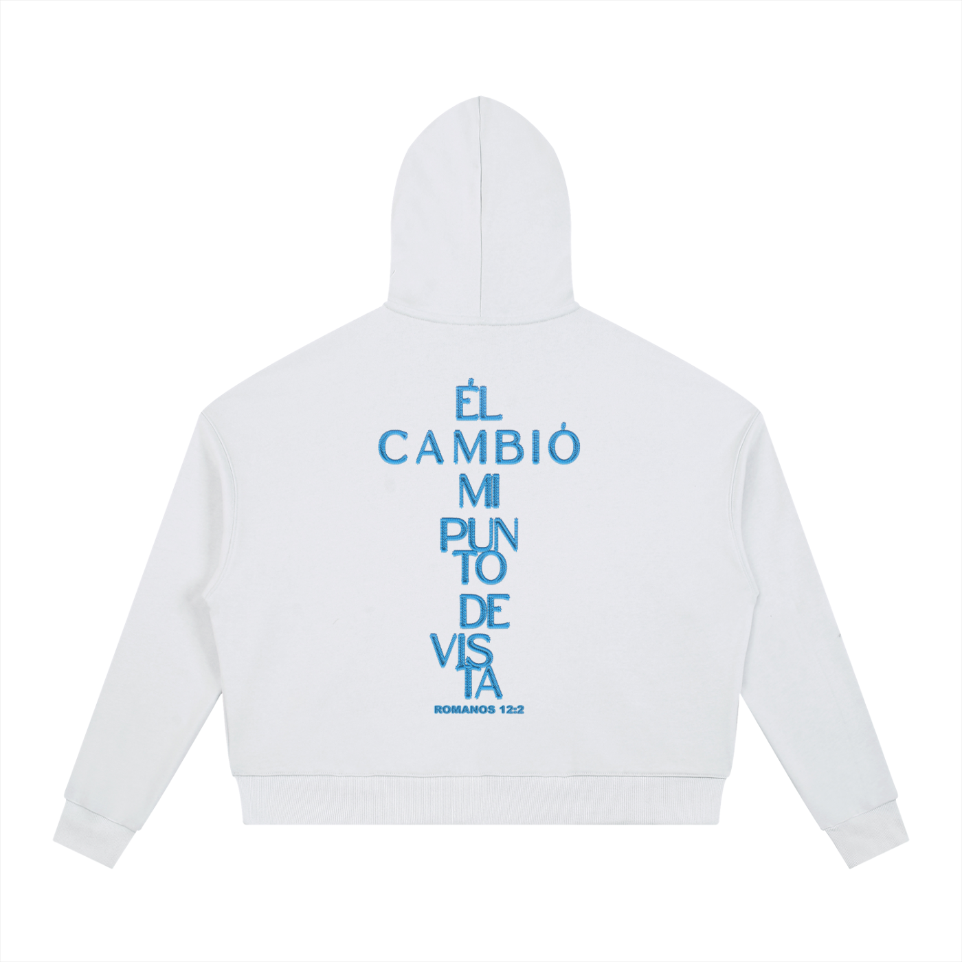 4GVIN White & Sky Blue "By His Blood" Hoodie