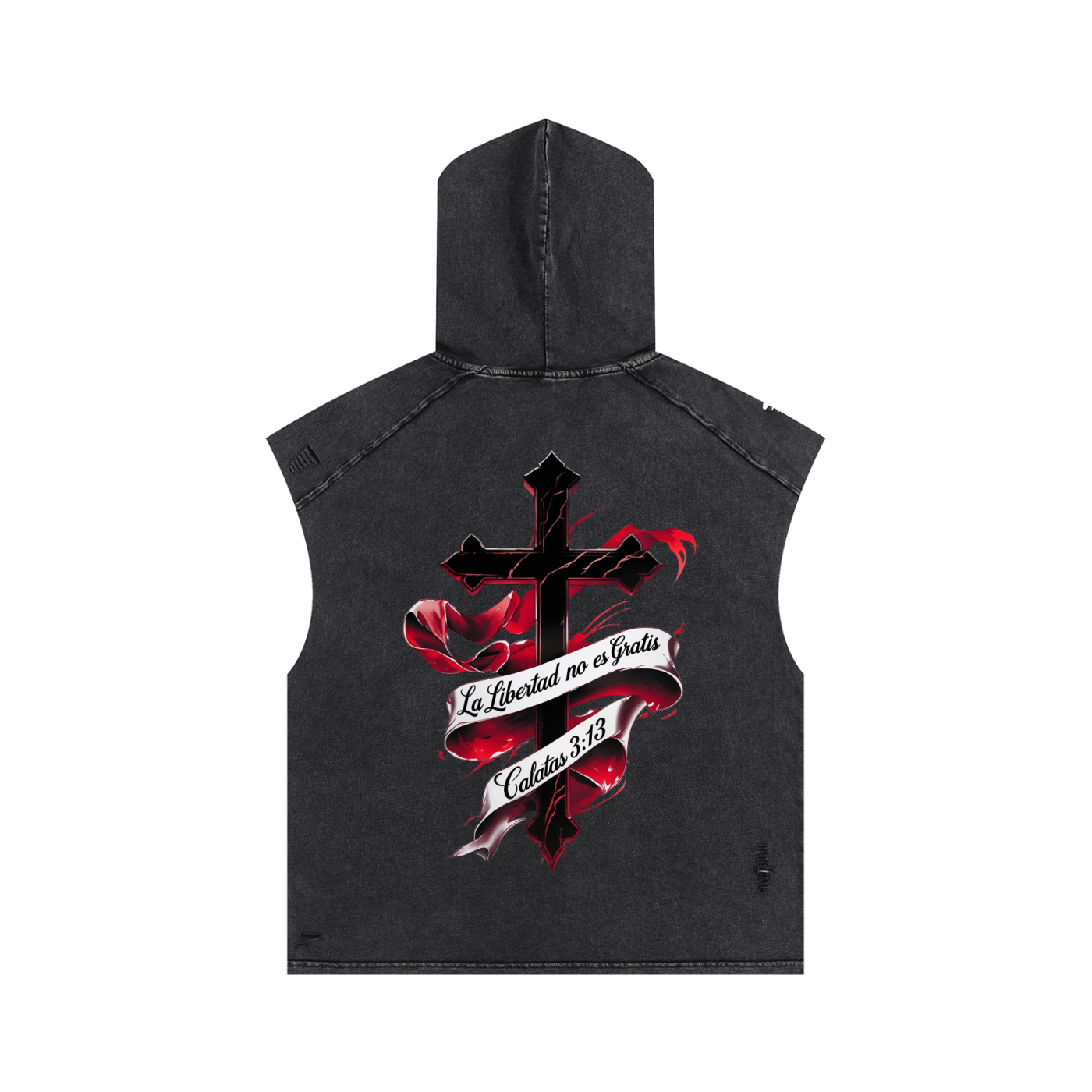 Snow Washed Boxy Hooded Tank Top