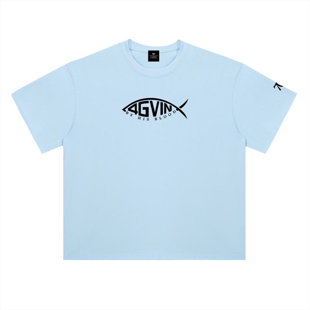 4GVIN ( PEZ IXOYE )   Drop Shoulder Cotton T-Shirt