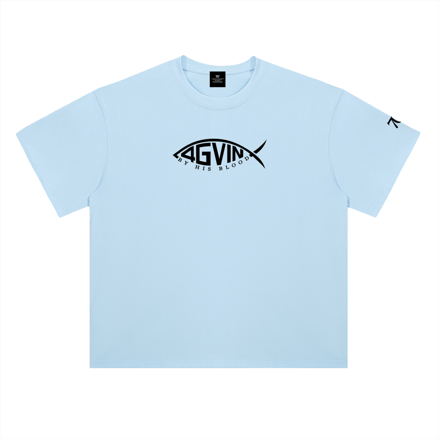4GVIN ( PEZ IXOYE )   Drop Shoulder Cotton T-Shirt