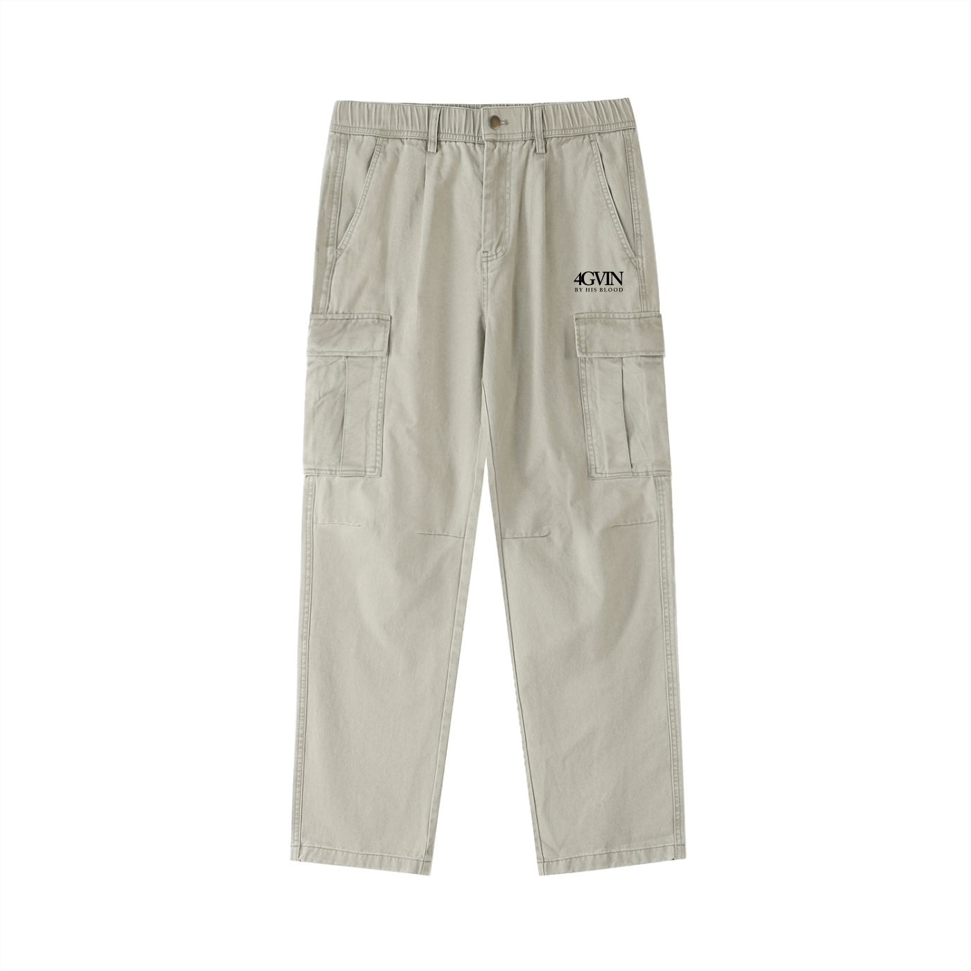 4GVIN Cotton Elastic-Waist Cargo Pants