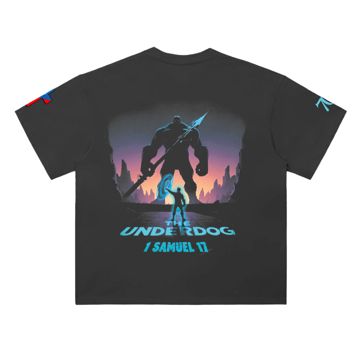 4GVIN "The Underdog" David & Goliath Tee (Black/Teal)