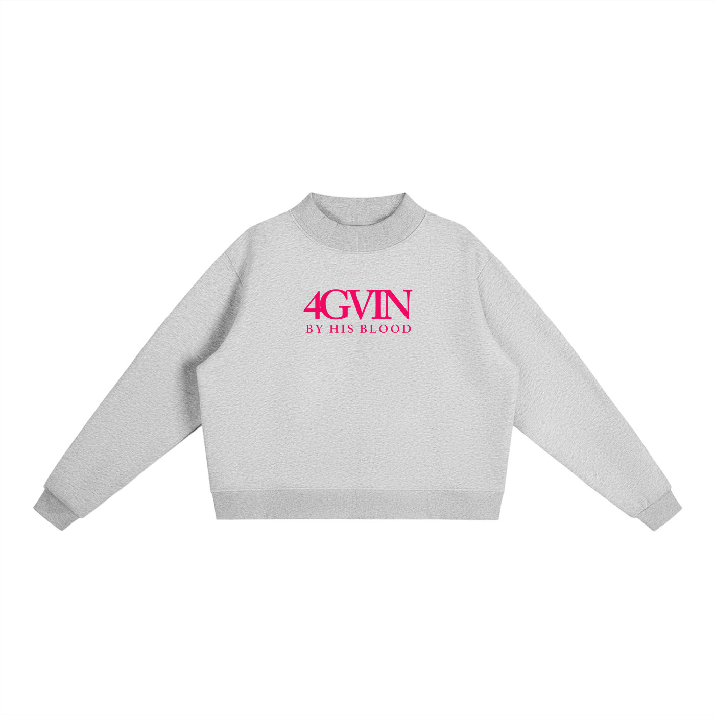 4GVIN " Keep the Faith " Girls Essential Fleece Mock-Neck Crew Sweatshirt
