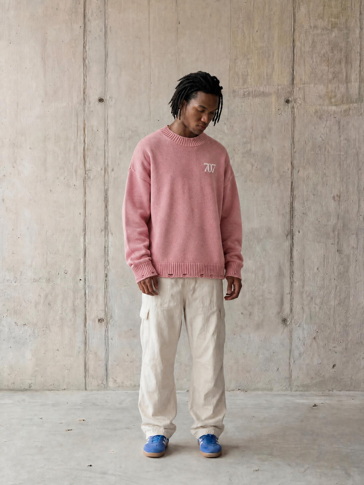4GVIN ( 707 ) Washed Hand-Frayed Sweater