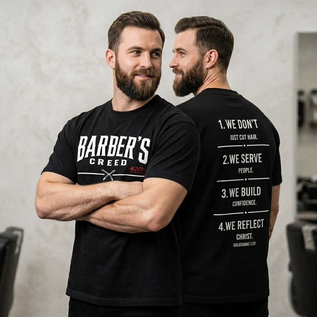 4GVIN ( Barber ) Heavyweight Drop Shoulder Cotton T-Shirt