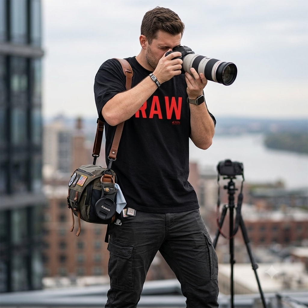 4GVIN ( Photographer ) Heavyweight Drop Shoulder Cotton T-Shirt