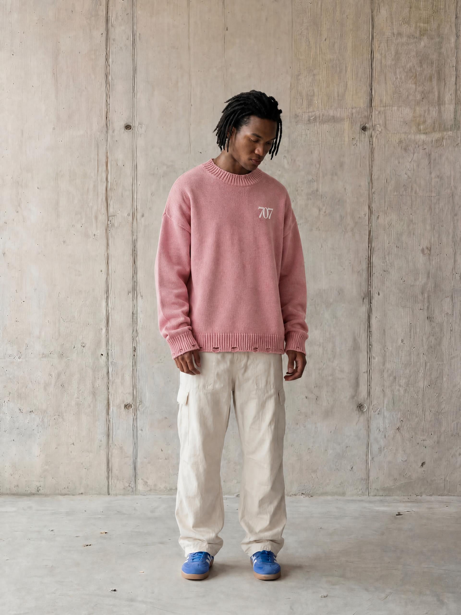 4GVIN ( 707 ) Washed Hand-Frayed Sweater