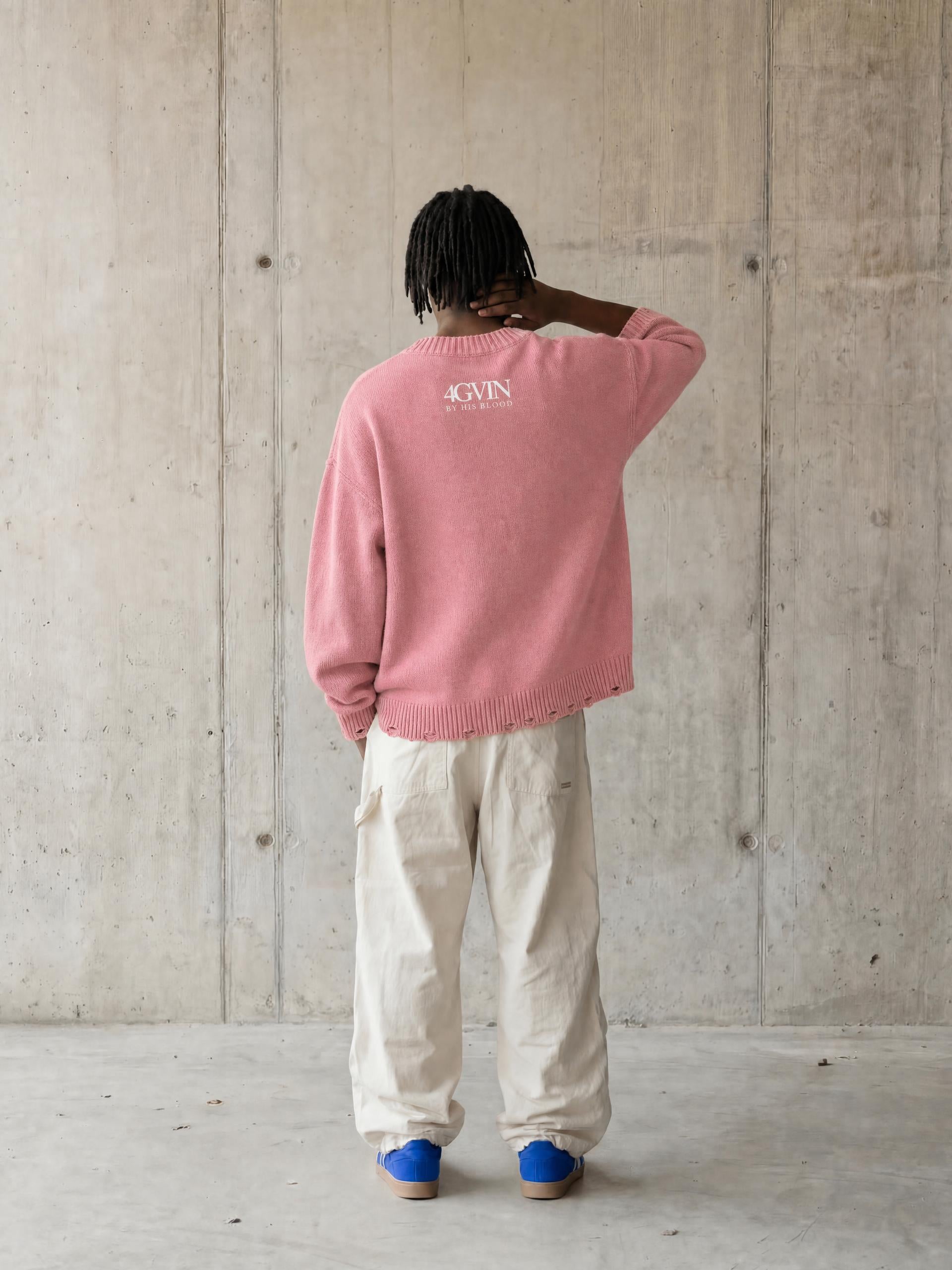 4GVIN ( 707 ) Washed Hand-Frayed Sweater