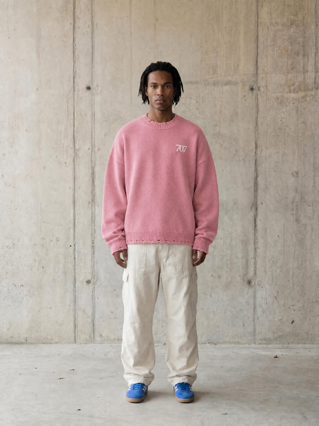 4GVIN ( 707 ) Washed Hand-Frayed Sweater