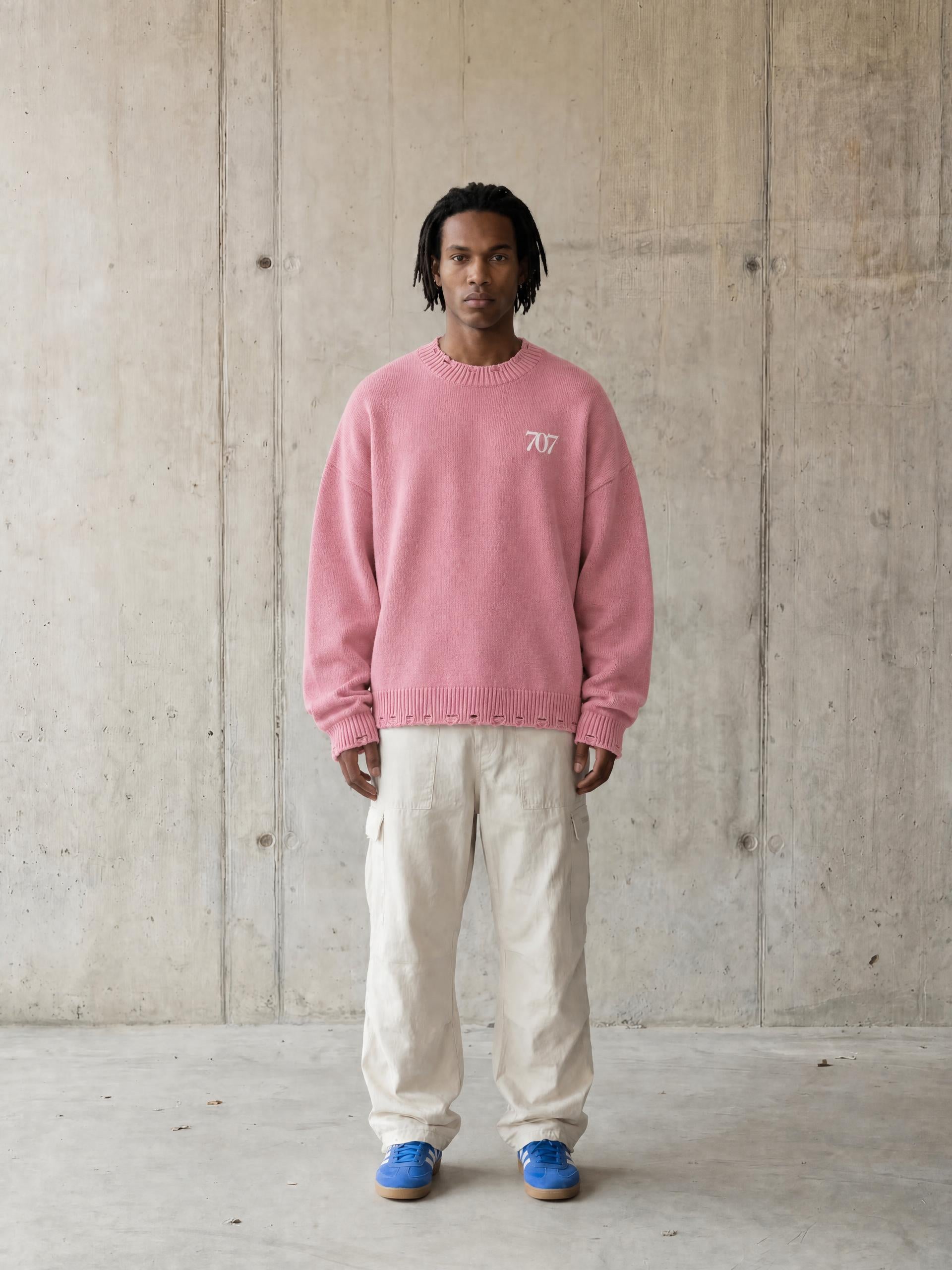 4GVIN ( 707 ) Washed Hand-Frayed Sweater