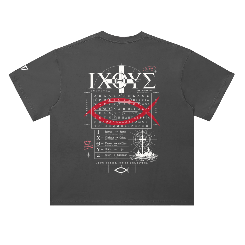 4GVIN ( PEZ IXOYE ) Drop Shoulder Cotton T-Shirt