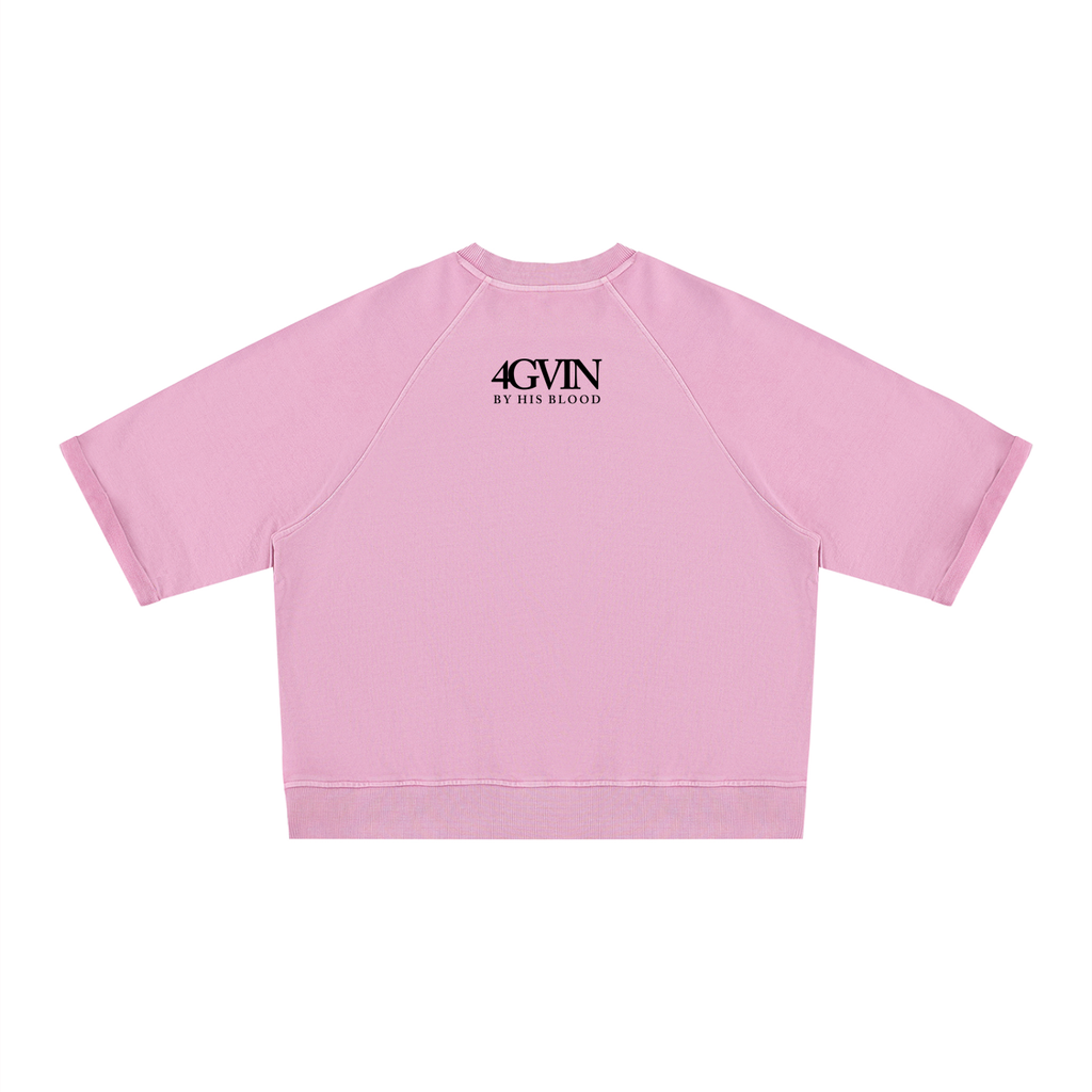 4GVIN Unisex Vintage Wash Boxy Short Sleeve Sweatshirt
