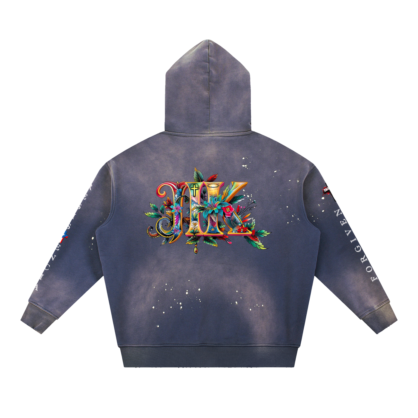 4GVIN Vintage Washed Frayed Fleece Hoodie