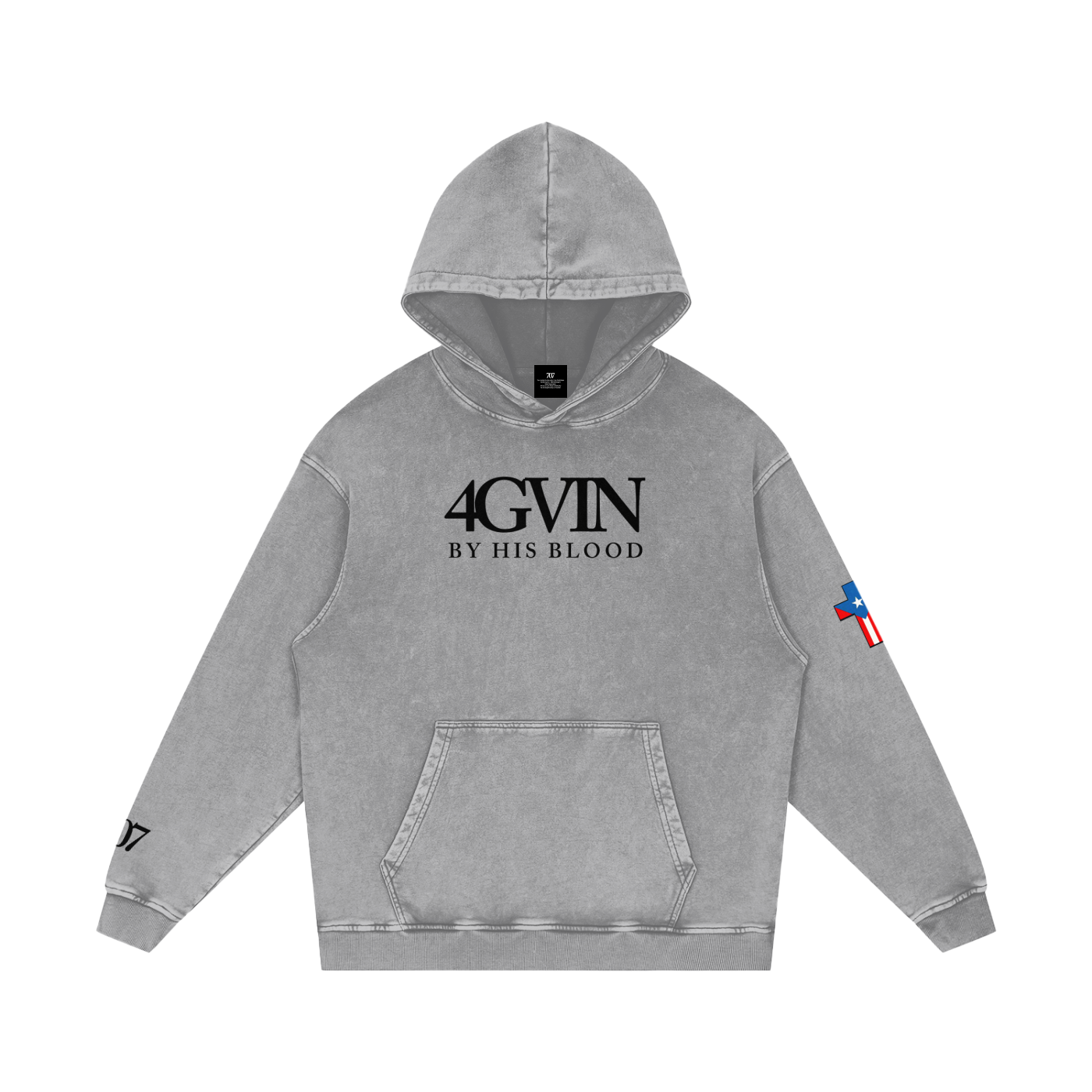 Snow Washed Loose Cotton Hoodie