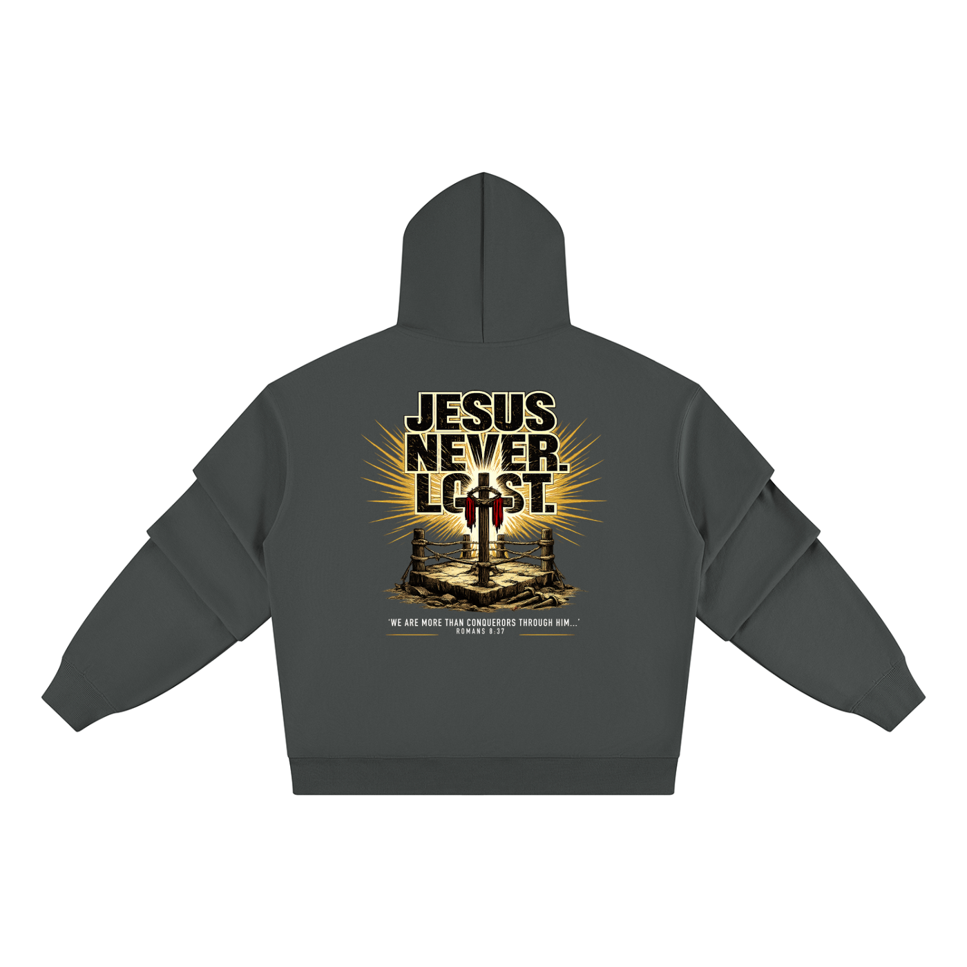 4GVIN ( No Lose ) Unisex Heavyweight Ruched Sleeves Hoodie
