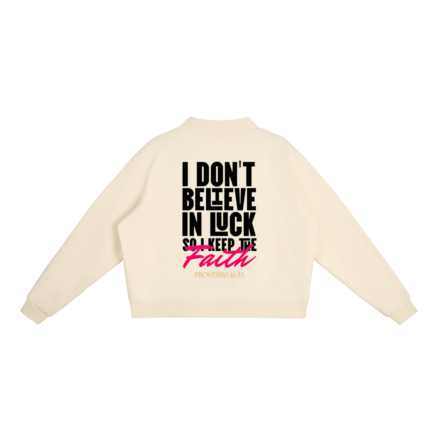 4GVIN " Keep the Faith " Girls Essential Fleece Mock-Neck Crew Sweatshirt
