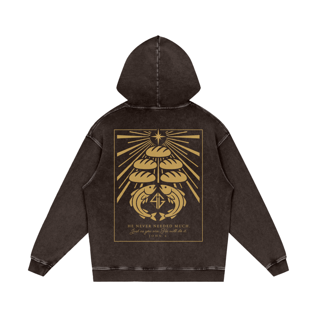 4GVIN ( 5 Panes ) Snow Washed Loose Cotton Hoodie