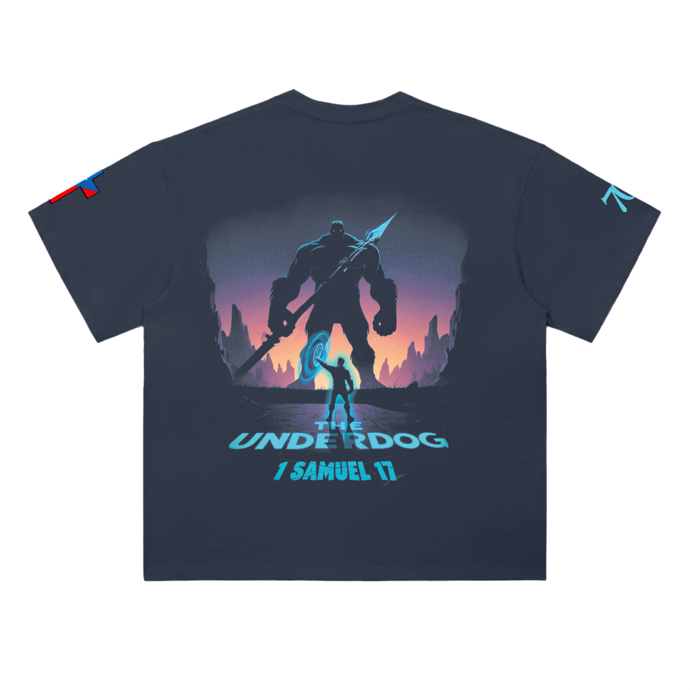 4GVIN "The Underdog" David & Goliath Tee (Black/Teal)