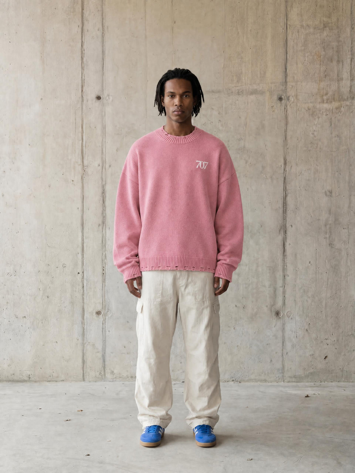 4GVIN ( 707 ) Washed Hand-Frayed Sweater