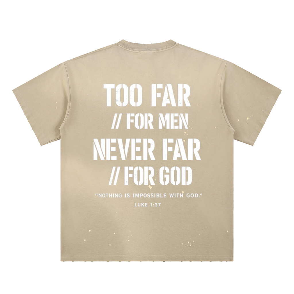 4GVIN ( Too Far ) Hand-Frayed Paint Splatter T-Shirt
