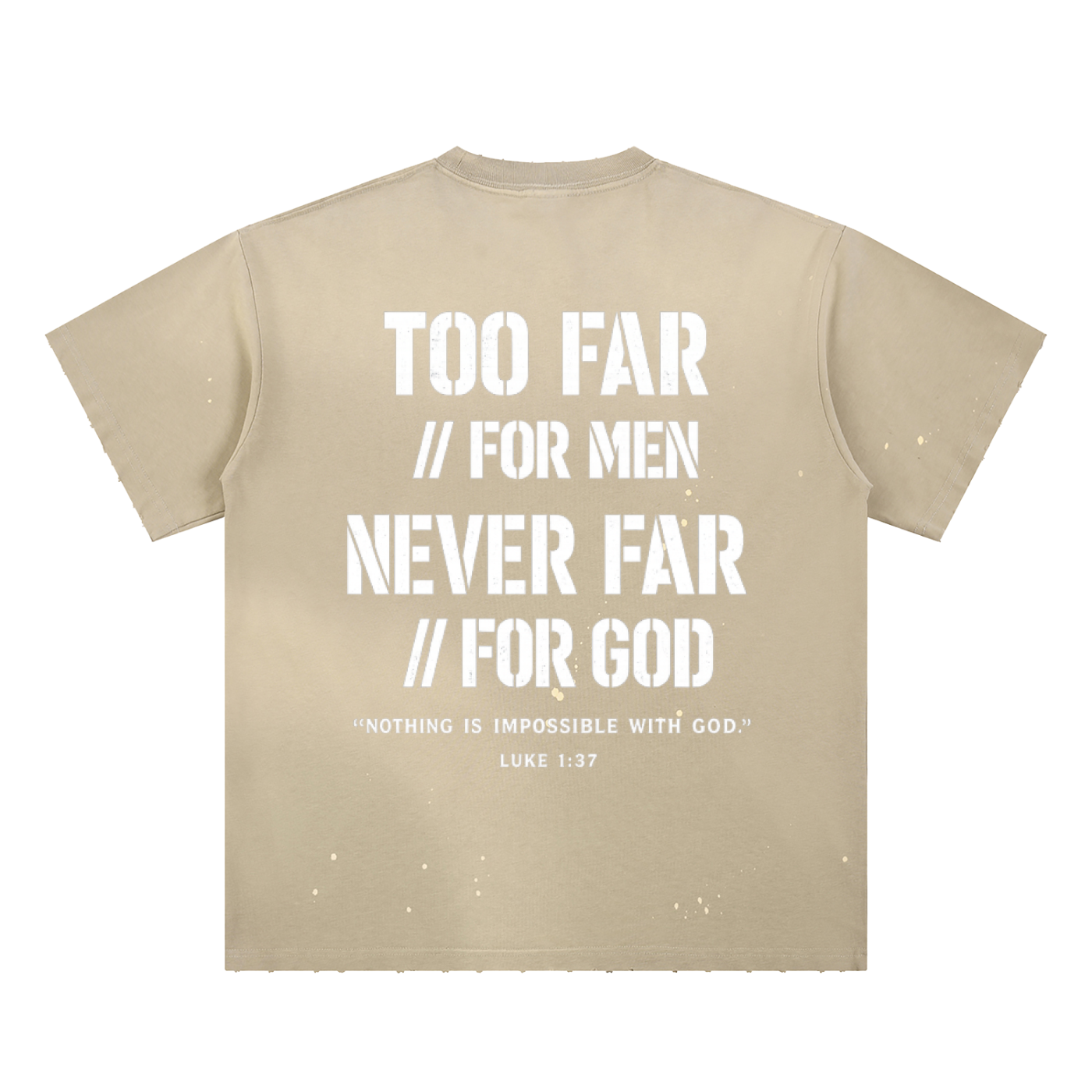 4GVIN ( Too Far ) Hand-Frayed Paint Splatter T-Shirt