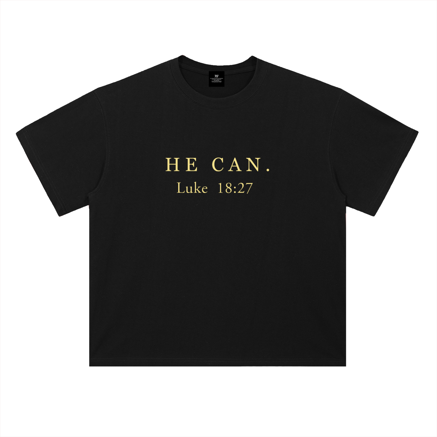 4GVIN ( He Can )  Drop Shoulder Cotton T-Shirt