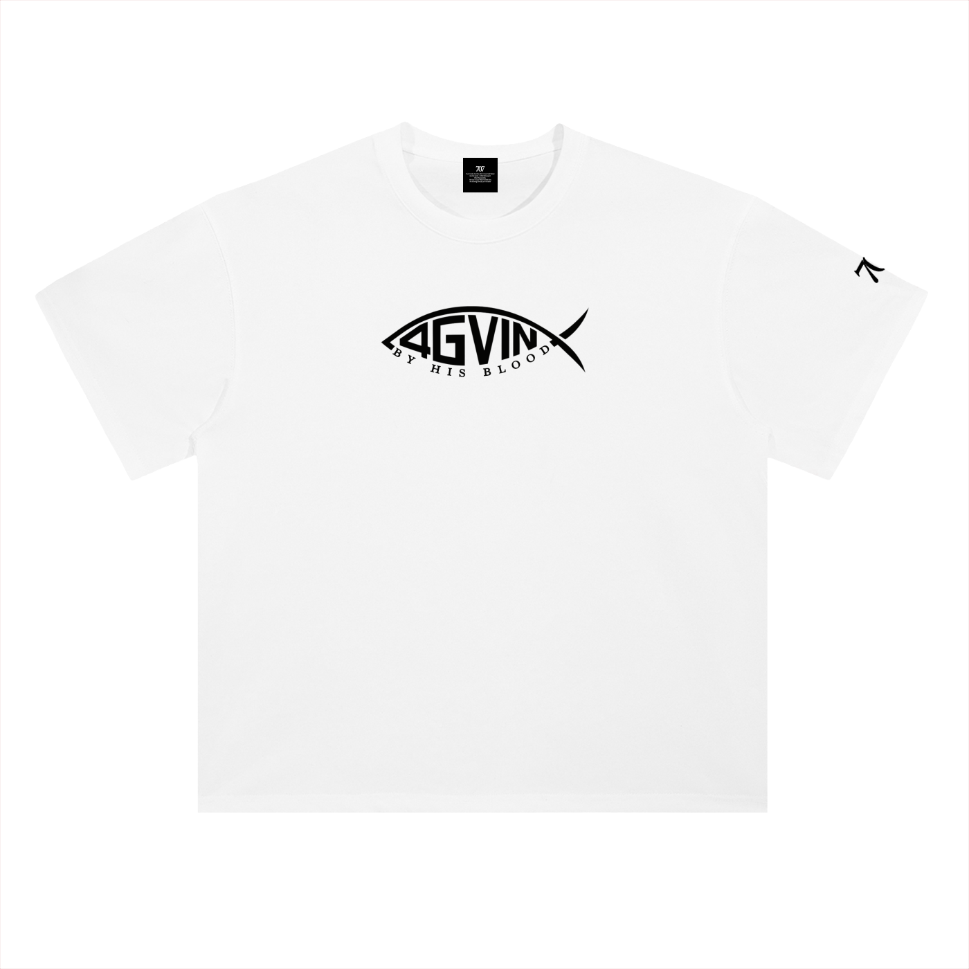 4GVIN ( PEZ IXOYE )   Drop Shoulder Cotton T-Shirt