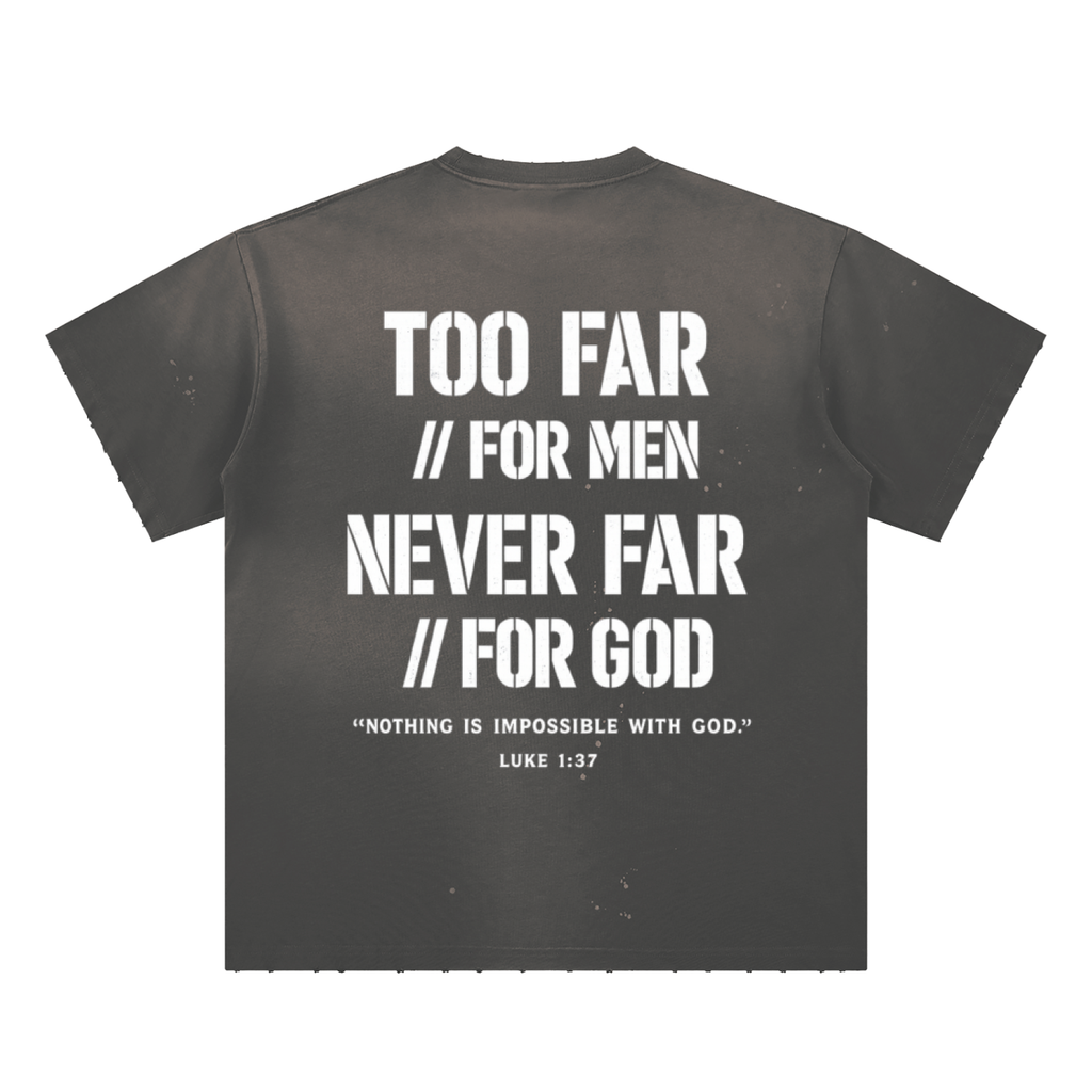4GVIN ( Too Far ) Hand-Frayed Paint Splatter T-Shirt