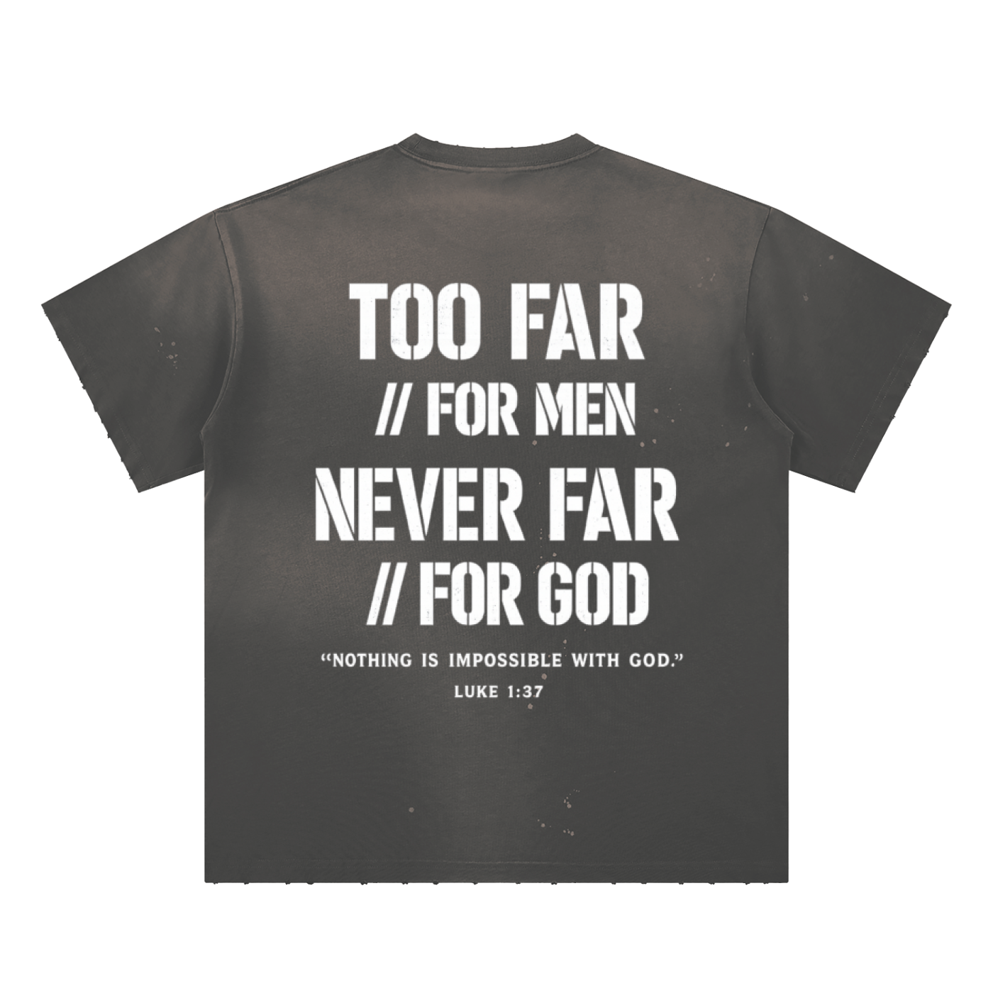 4GVIN ( Too Far ) Hand-Frayed Paint Splatter T-Shirt