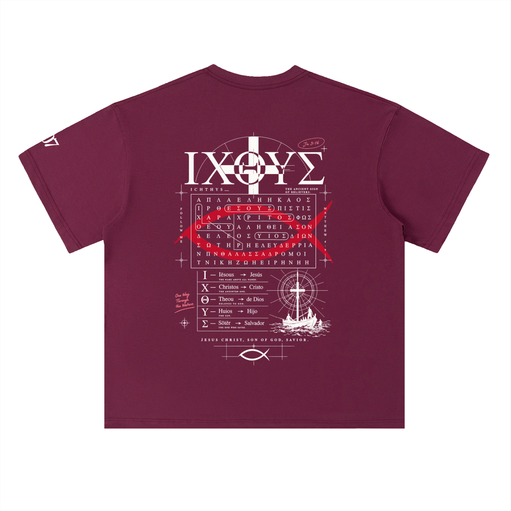 4GVIN ( PEZ IXOYE ) Drop Shoulder Cotton T-Shirt