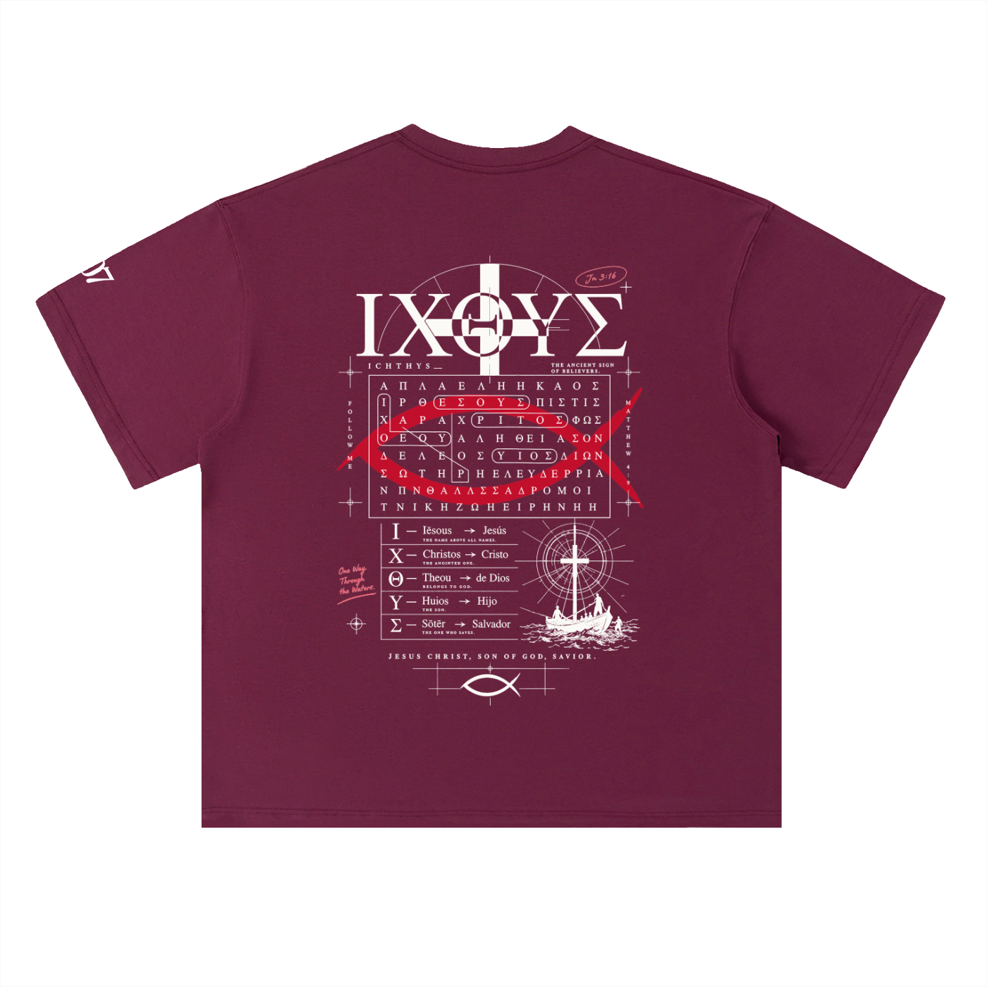 4GVIN ( PEZ IXOYE ) Drop Shoulder Cotton T-Shirt