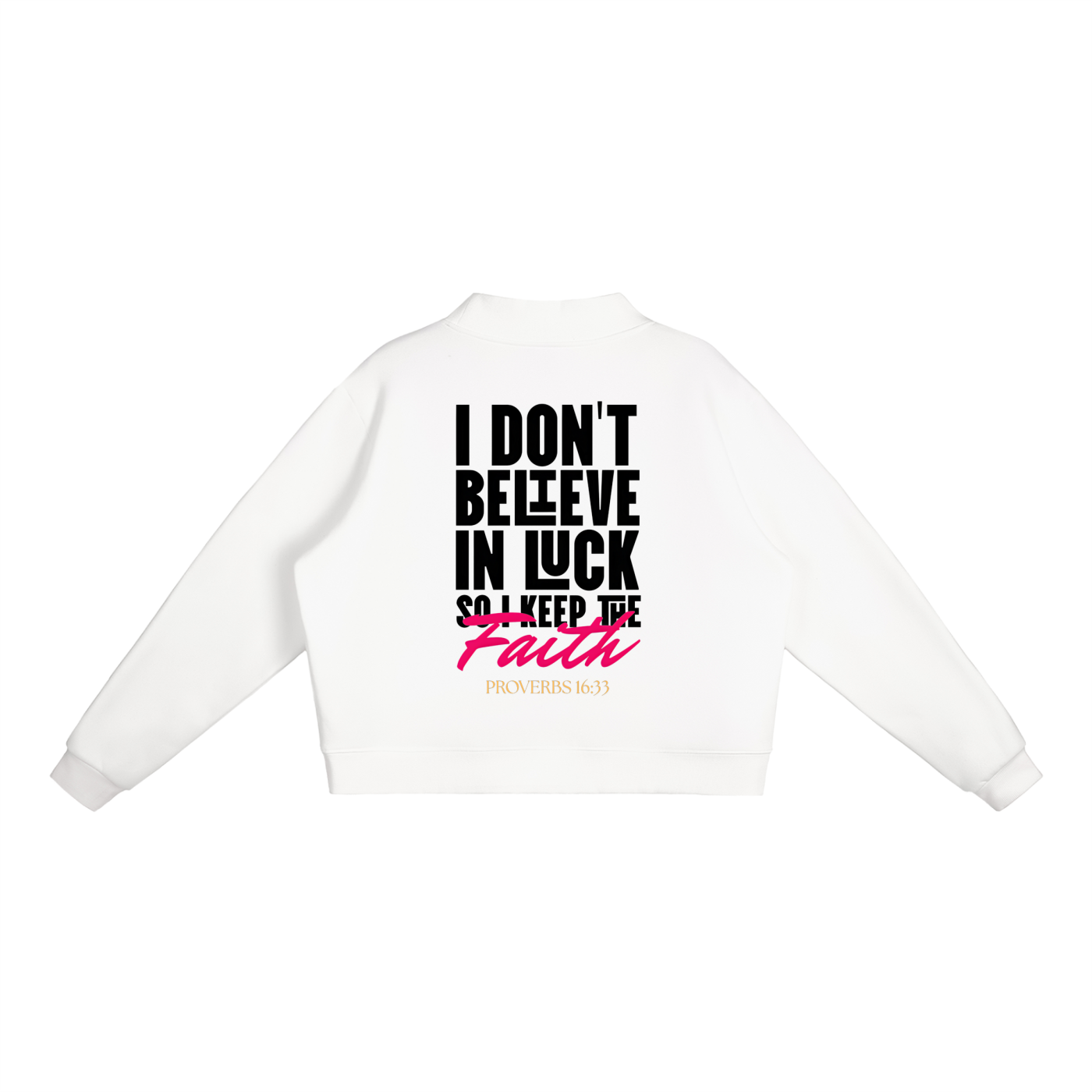 4GVIN " Keep the Faith " Girls Essential Fleece Mock-Neck Crew Sweatshirt