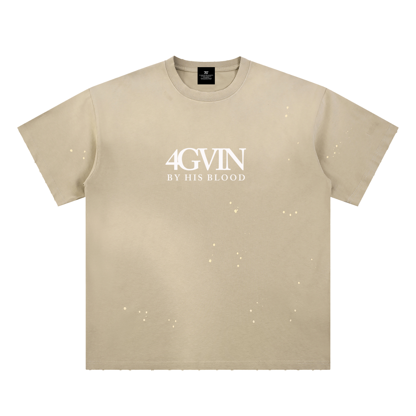 4GVIN ( Too Far ) Hand-Frayed Paint Splatter T-Shirt