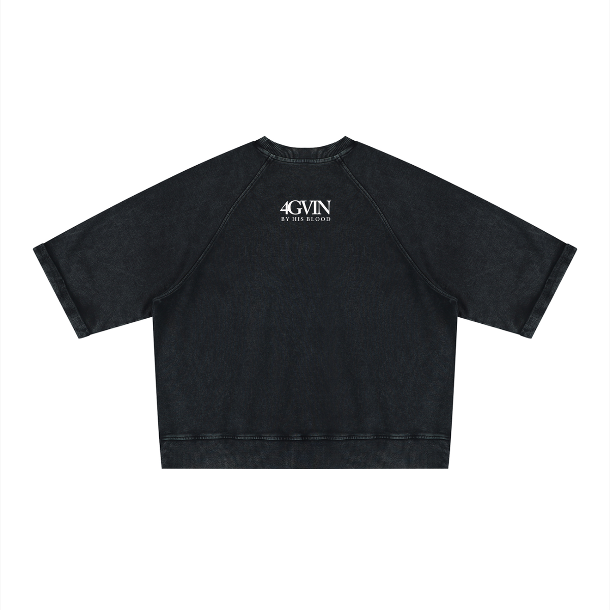 4GVIN Unisex Vintage Wash Boxy Short Sleeve Sweatshirt