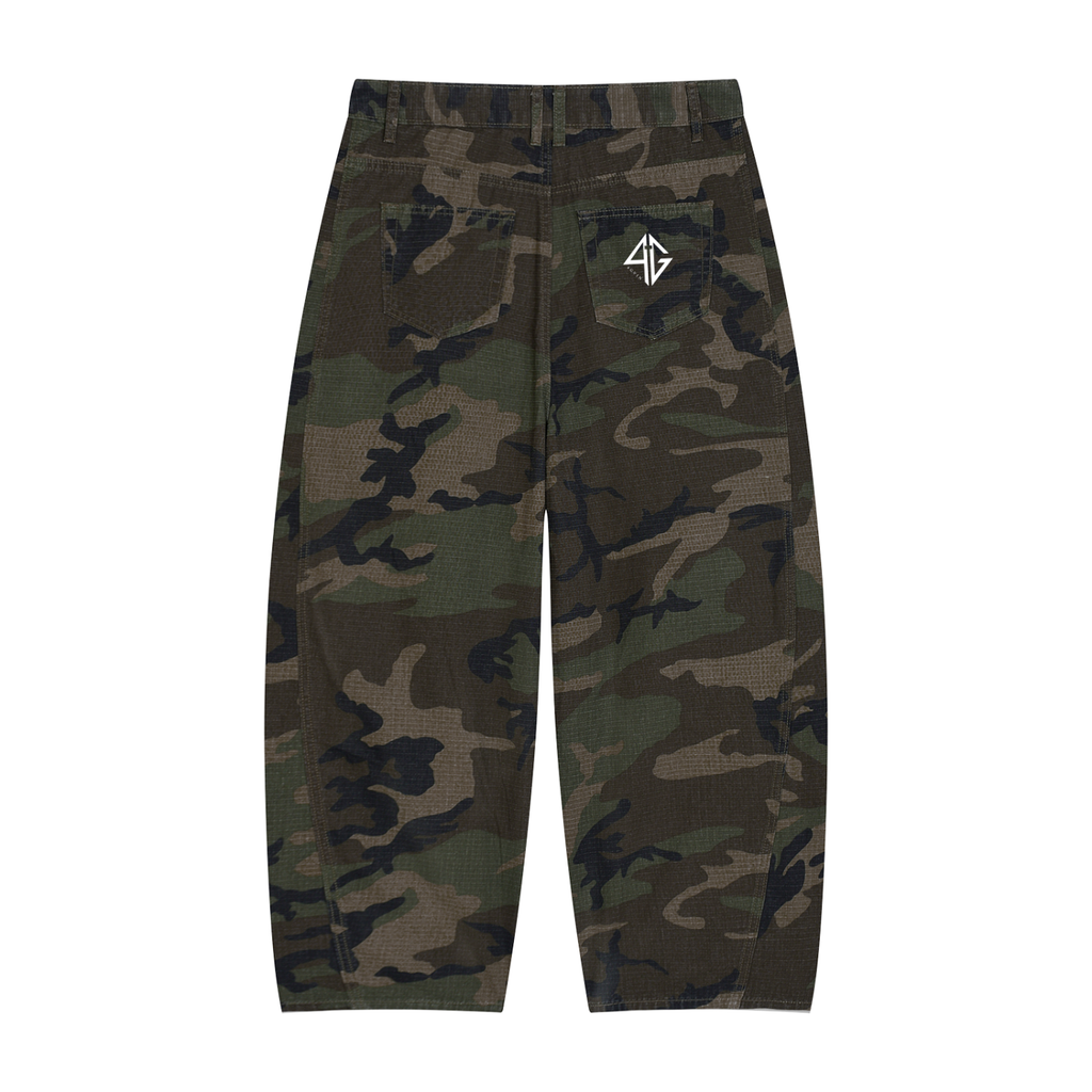 4GVIN Men’s Camo Barrel Leg Pants