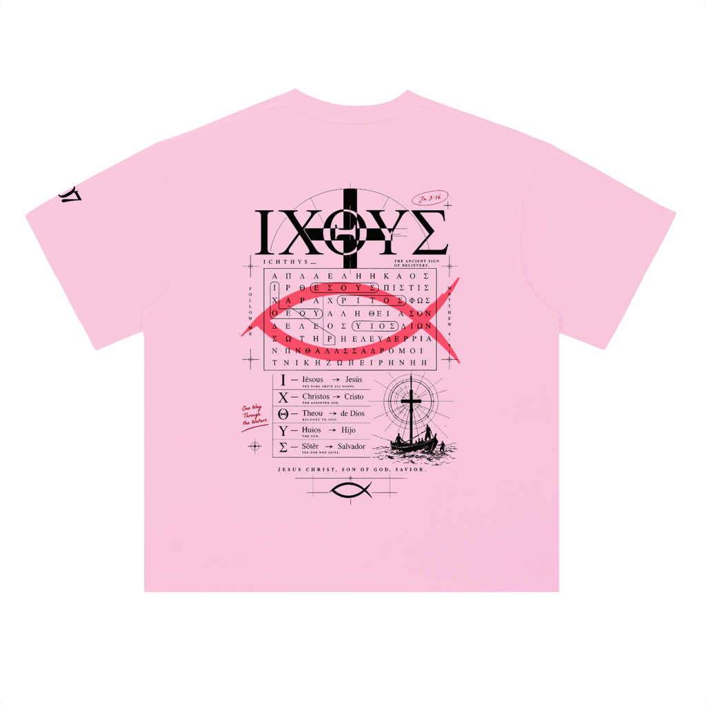 4GVIN ( PEZ IXOYE )   Drop Shoulder Cotton T-Shirt