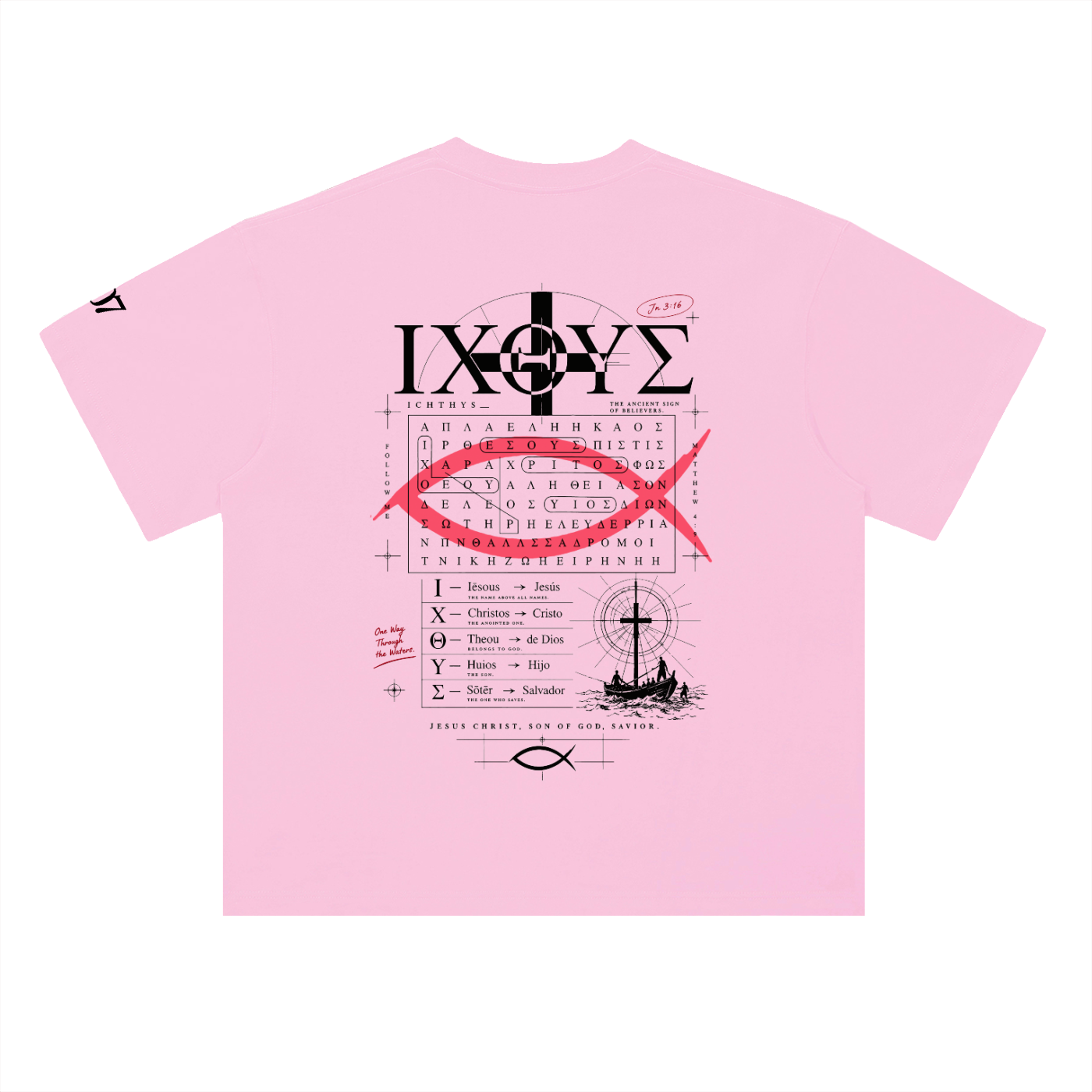 4GVIN ( PEZ IXOYE )   Drop Shoulder Cotton T-Shirt