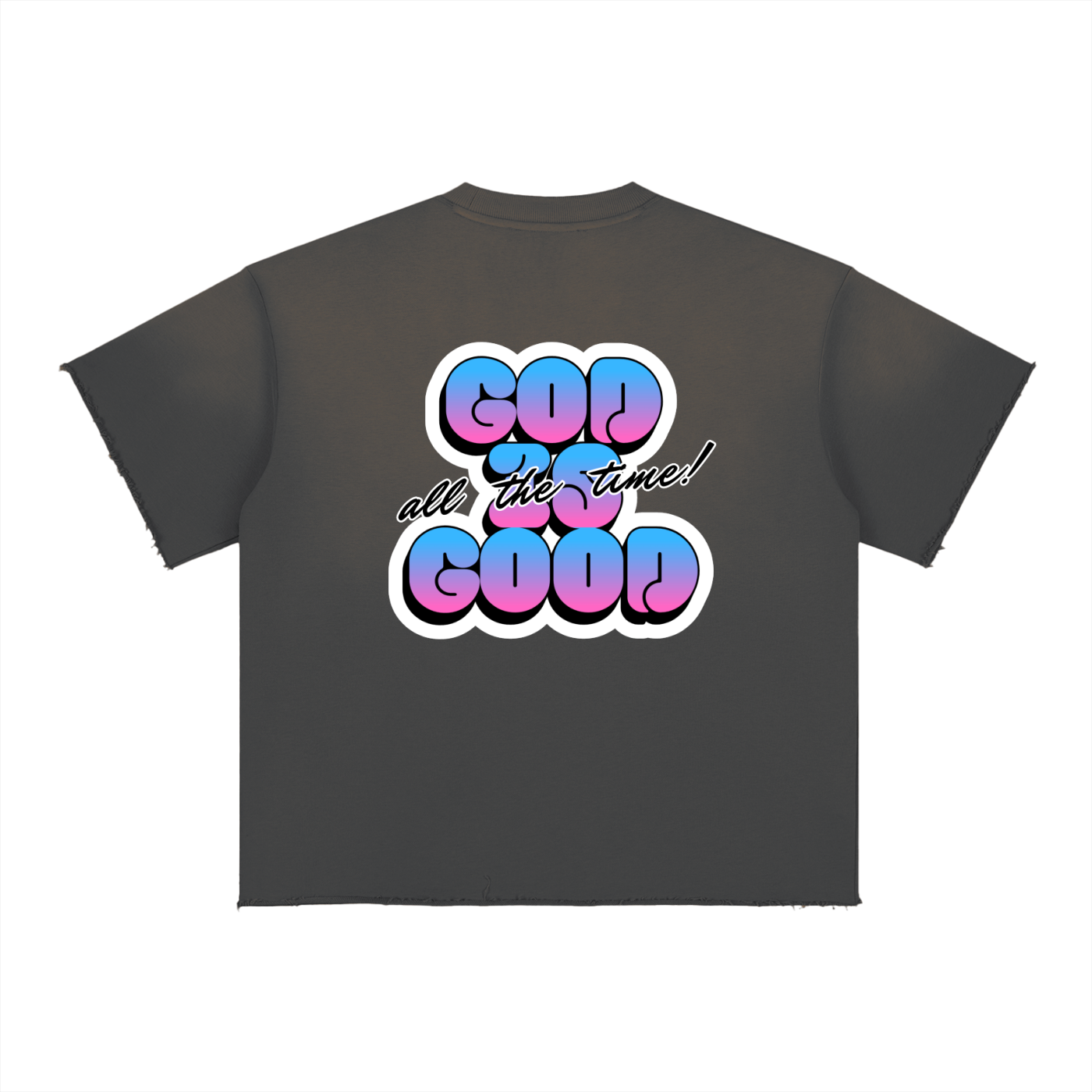 4GVIN Black "God Is Good" Bubble Graphic Tee