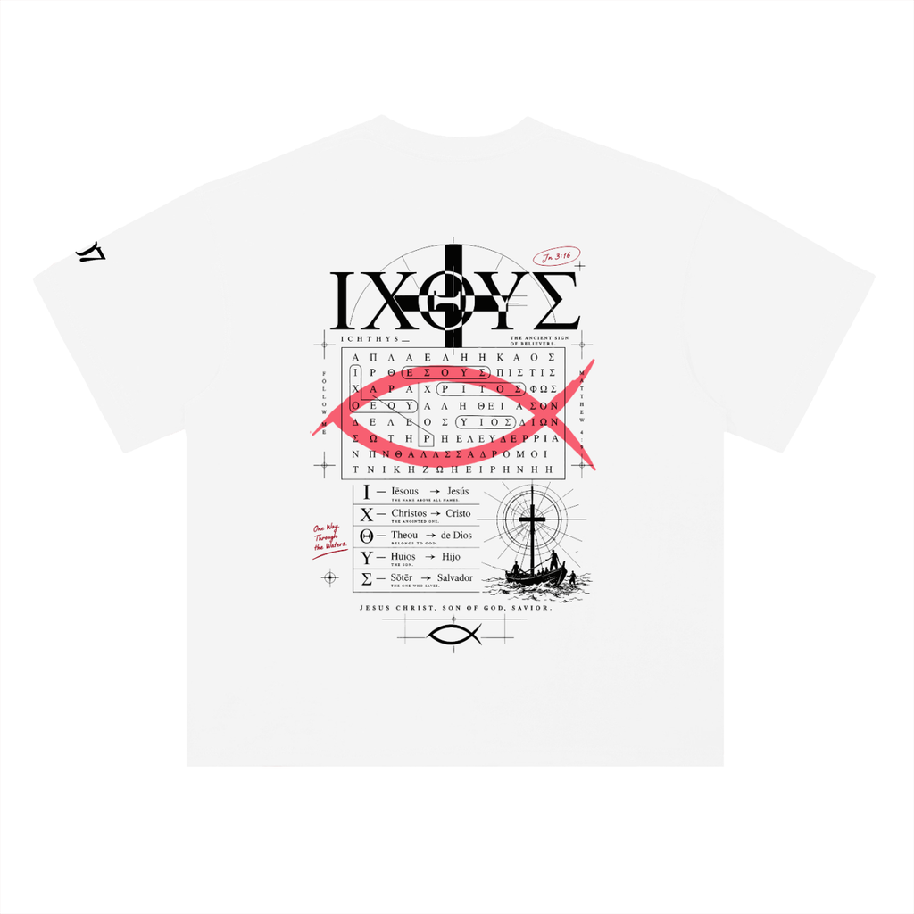 4GVIN ( PEZ IXOYE )   Drop Shoulder Cotton T-Shirt